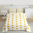 thumbnail image 2 of Manfei Romantic French Dots Full Size Comforter Sets,Geometric Circles Bedding Comforter Set,Girly Yellow White Bedding Sets,Microfiber Bedroom Decor Reversible,3 Pieces, 2 of 8