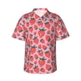 thumbnail image 2 of Picia Cartoon Strawberry Gentle Cotton Regular Fit Short Sleeve Casual Hawaiian Shirt for Men-Large, 2 of 9