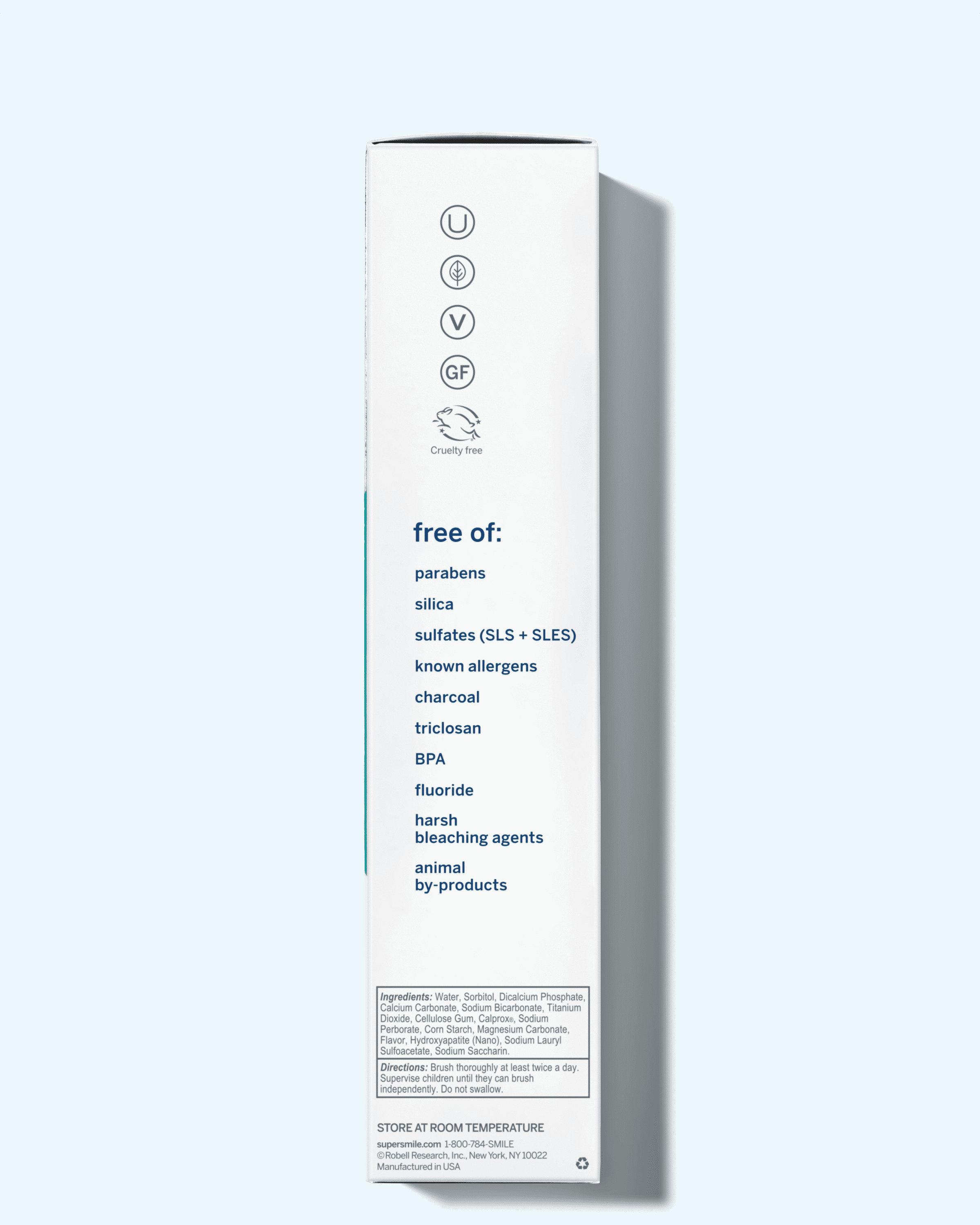 Supersmile Fluoride-Free Whitening Toothpaste – Original Mint, Enamel-Safe Formula, 3.4 oz