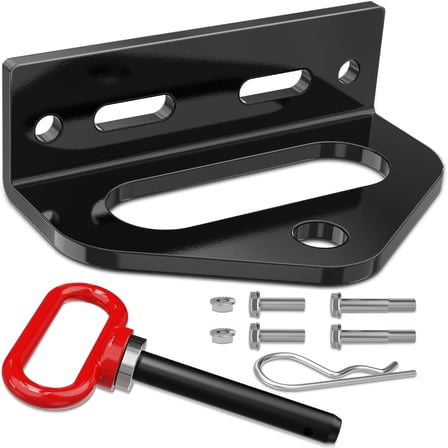 Nilight Universal Heavy Duty Zero Turn Mower Trailer Hitch Kit Strong Neodymium Magnetic Pin with 4 Bolts 1/2'' R-Clip Combo Pack Red & Black 6mm Thick