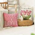 thumbnail image 5 of Hello Love Pink Tulips Bicycle Throw Pillow Covers, 18 x 18 Inch Flowers Spring Mother''s Day Cushion Case for Sofa Couch Set of 4, 5 of 6