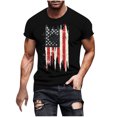thumbnail image 3 of Momasggi 4th of July Short Sleeve T Shirts for Men American Flag Graphic Tees Independence Day Crew Neck T-Shirts Big and Tall Holiday Tops Black L, 3 of 6