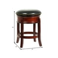 thumbnail image 5 of Swivel Counter Stool 24 Inch - Wood Frame, Faux Leather Seat - Modern Bar Stool, 5 of 5