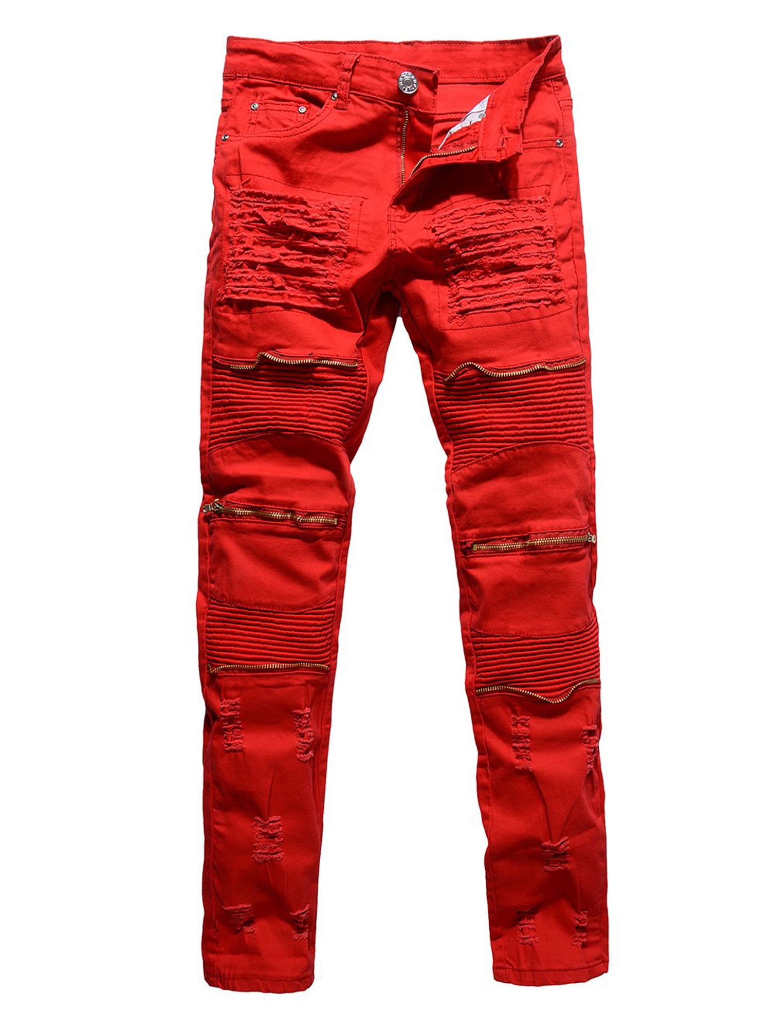 red jeans men outfit