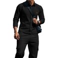 thumbnail image 7 of Zenithor Men's 2 Piece Outfits Winter Warm Long Sleeve Button-Up Shirts and Elastic Waist Cargo Pants Set for Commute Casual S-3XL, 7 of 7