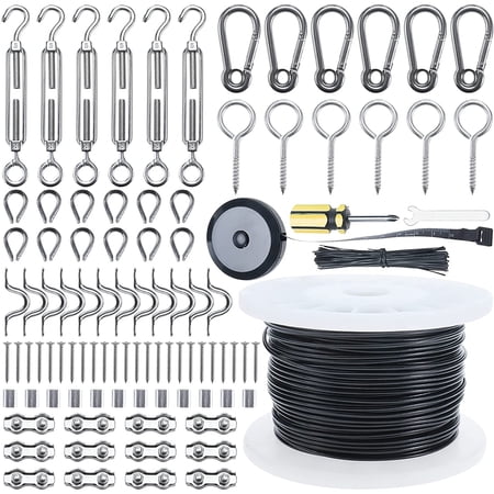 String Light Hanging Kit, Globe String Lights Suspension Kit, 250ft 304 ...