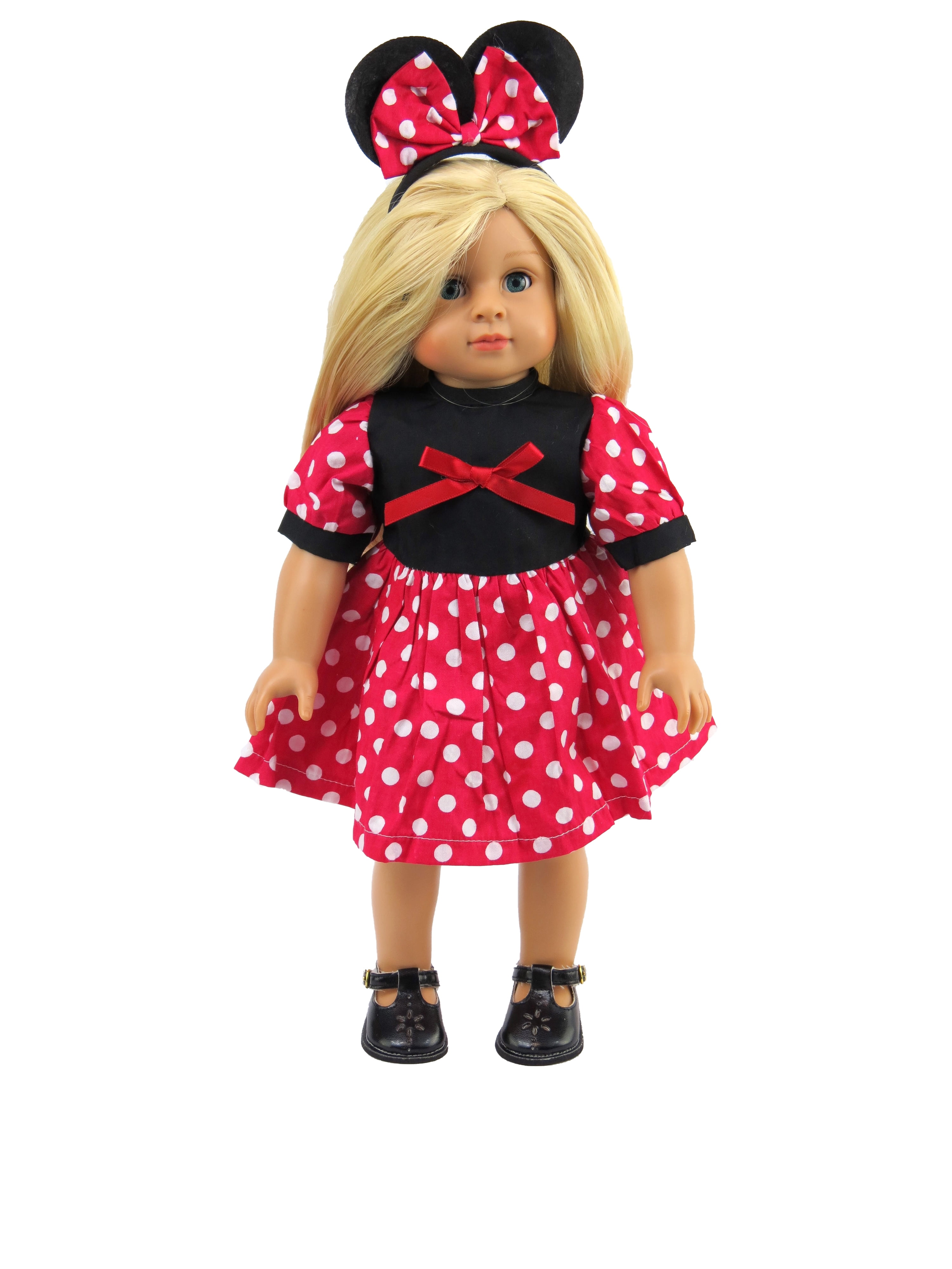 Disney Fashion Clothes Accessories Red Minnie Mouse Dress with Ears made for 18 inch dolls Walmart