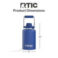 thumbnail image 4 of RTIC Half Gallon Ceramic Lined Insulated Outback Water Bottle Jug, Leak Proof, Cobalt, 4 of 7