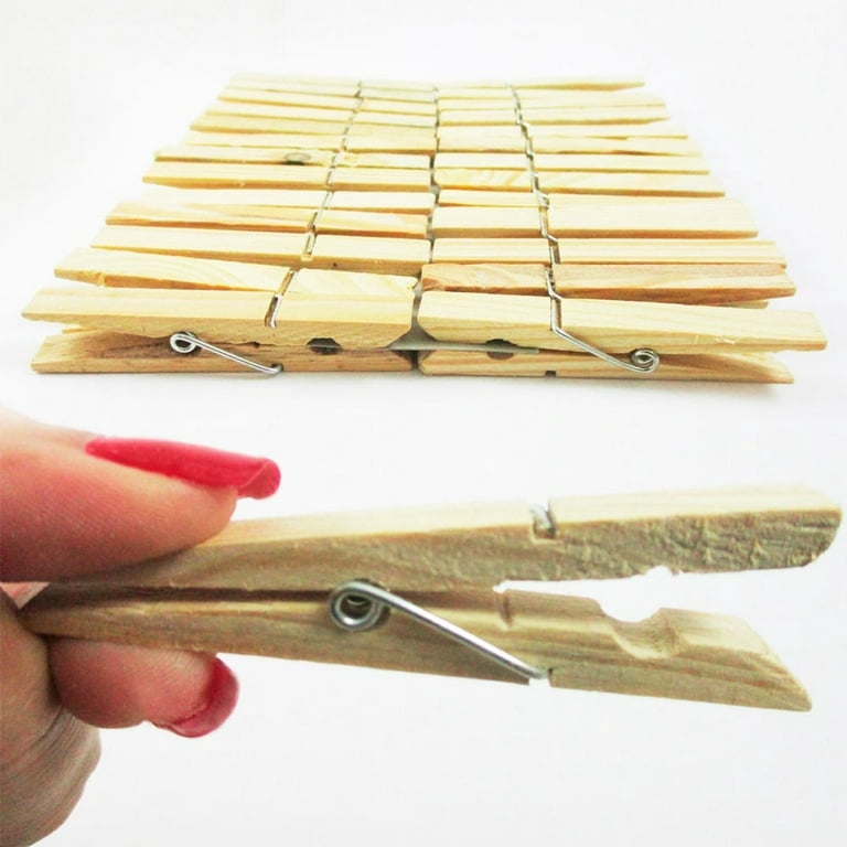 Vintage Set of 30 Wooden Clip Clothespins Weathered Wood Clothes Pin Lot  Primitive Laundry Room Decor 