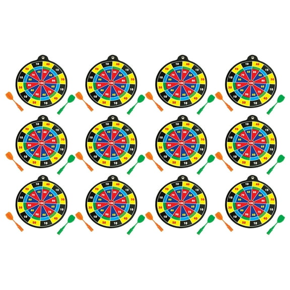 BULK - 12 Small Safe Magnetic Dart Boards - Dart Game with Darts Mini Dart Board - Small Office Dart Game with Darts - d Game Novelty Arcade Party Favors Rewards Prizes (1 Dozen)