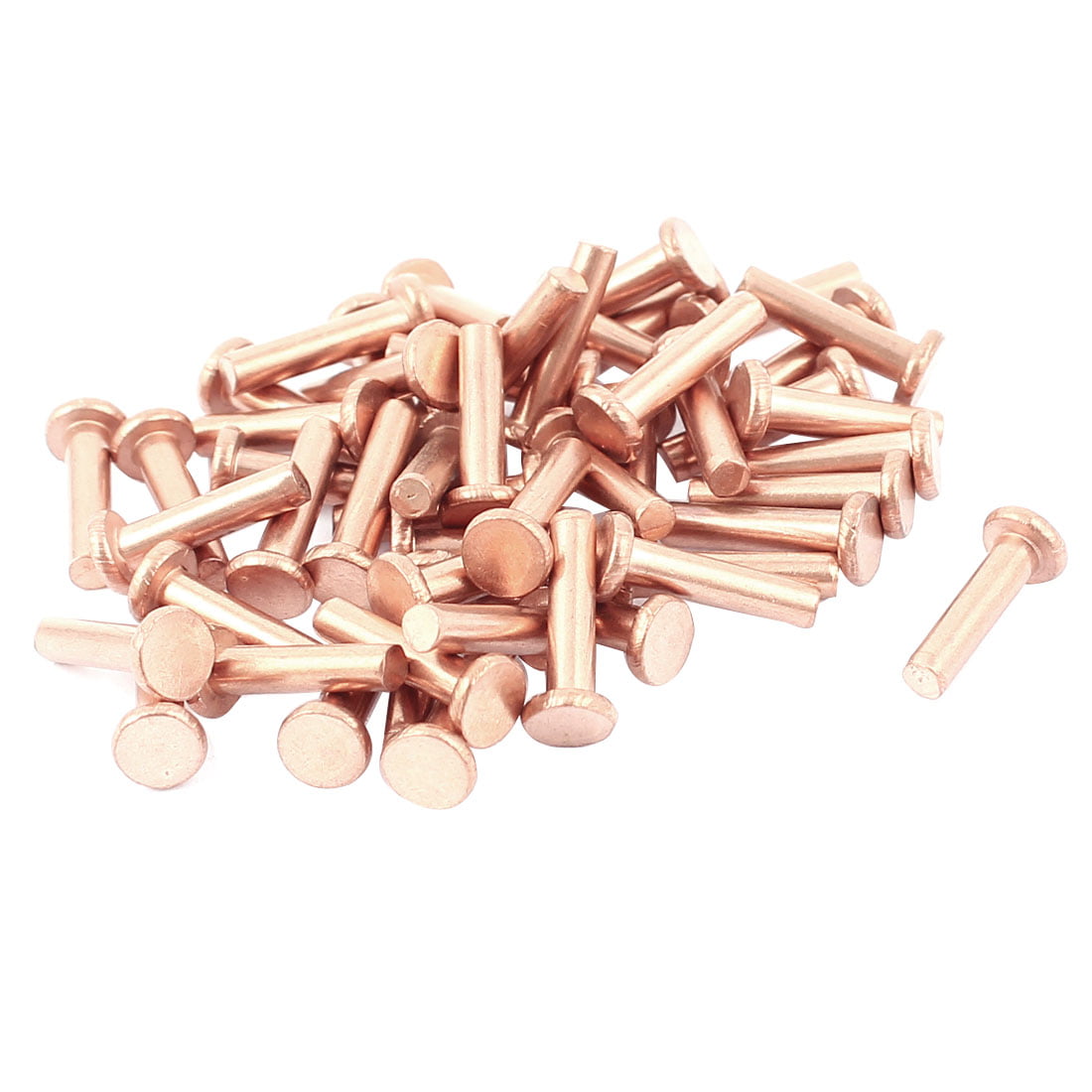 1/8" dia copper rivets 3/8" Long pack of 50 Round/snap Head 