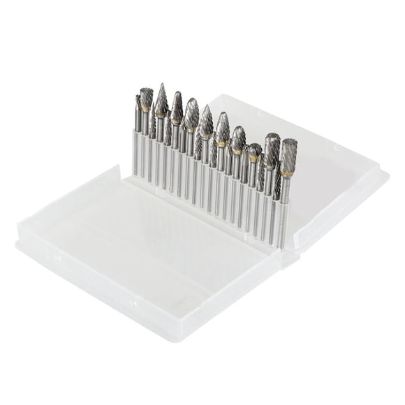 Carbide Rotary Tools Tungsten Carbide Double Cut Head Shank 1/8 Inch Machining Deburring Polishing Carving