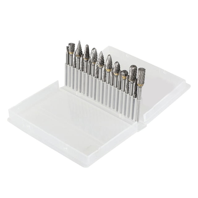 Carbide Rotary Tools Tungsten Carbide Double Cut Head Shank 1/8 Inch Machining Deburring Polishing Carving