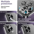 thumbnail image 3 of Dteck for iPhone 15 Pro Max Camera Lens Protector, Case-Friendly Strong Adsorption Metal Tempered Glass Rear Camera Protector, Silver, 3 of 4
