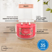 Mainstays 3-Wick Scented Glass Jar Candle, Strawberry Breeze, 11.5 oz