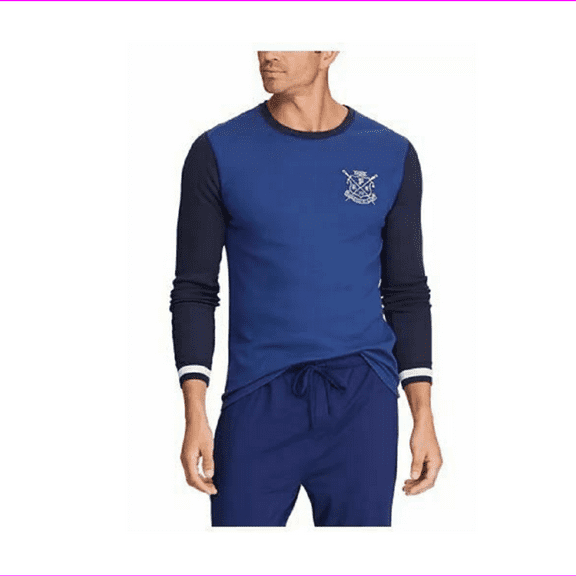 Polo Ralph Lauren Mens Thermal Knit Pajama Shirt (XLarge, Navy)