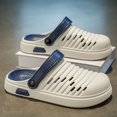 thumbnail image 2 of GPOECD Outdoor Mens Slippers and Beach Sandals Men's Clogs with Breathable Holes and Comfortable Design ZZ03_Blue,8, 2 of 9