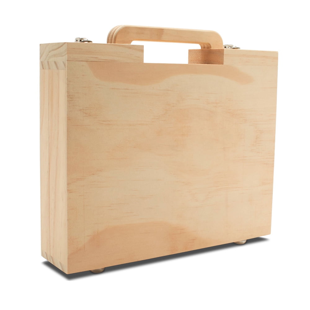 Wood Suitcase 8-1/8 x 10 inch, Pack of 1 Unfinished Wooden Boxes