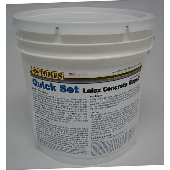 Je Tomes Concrete Repair Compound, Pail, Gray, Tomes C107-2
