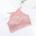 thumbnail image 2 of SMihono Lace Bralette for Womens No Underwire Push Up Cami Bras Halter Neck Plus Size Teddy Babydoll Tank Top Bralette Pink Free Size, 2 of 3