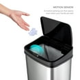 thumbnail image 2 of NINESTARS 13.2 Gallon Rectangular Soft Close Motion Sensor Trash Can, 2 of 5