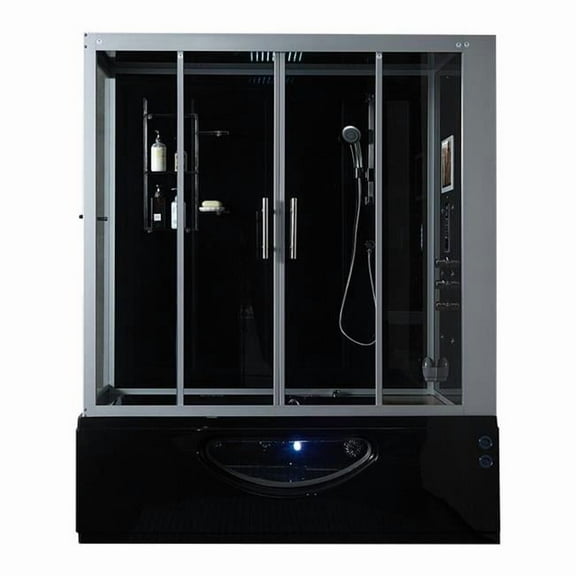 Maya Bath 106 71 x 38 x 88 in. Catania Right Steam Shower, Black