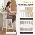 thumbnail image 6 of Dayalane Windsor Bar Stools Set of 4, 26" Farmhouse Wooden Counter Height Barstools with Spindle Back & Footrest, Armless Kitchen Island Stools for Bistro, Pub, Breakfast Bar,White, 6 of 7