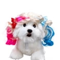 thumbnail image 3 of Dog Wigs Dog Wig for Small Medium Large Dogs Adjustable Elastic Band Trimmable Curly Braids Styling Cute Funny Pet Costume Headgear for Halloween Christmas Parties,D, 3 of 5