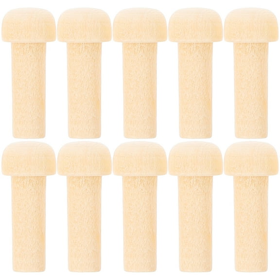 ROSENICE 10Pcs DIY Pegs Wooden Pegs for Crafting Accessories Beige Hardwood