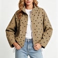thumbnail image 7 of WIZUTIZ Women's Polka Dot Zip Up Jacket Lapel Collar Drawstring Hem Casual Lightweight Coat Spring Fall Outerwear with Pockets, 7 of 7