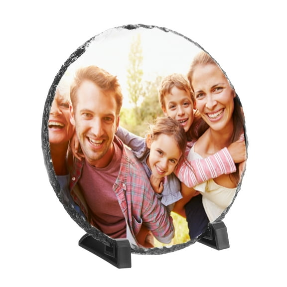 Uxcell Sublimation Slate Blanks, Round Stone Photo Frame Heat Press Plaque for Gifts, White, 6"