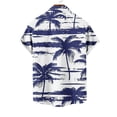 thumbnail image 2 of Mens Casual Manga Corta Botón Abajo Camisas Impresas Bolsillo Botón Turndown Cuello Top Blusa Camisa, 2 of 5