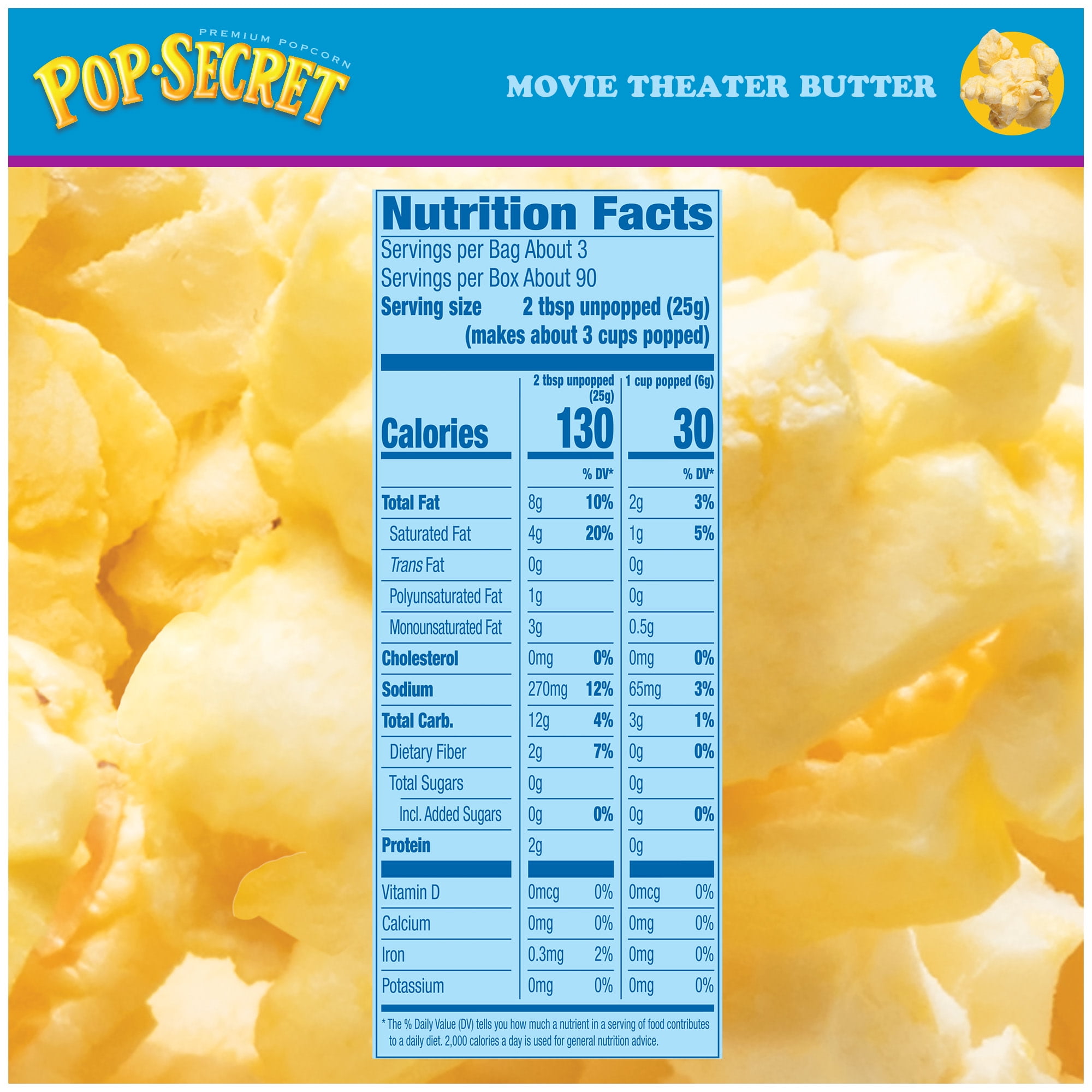 Pop Secret Microwave Popcorn, Movie Theater Butter Flavor, 3 oz Sharing Bags, 30 Ct