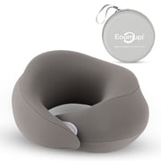 Eoumupi Neck Support Memory Foam Travel Neck Pillow, Gray, 1 Count