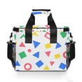thumbnail image 7 of FORMRS Insulated Cooler Bag 24 Cans Capacity Soft Leakproof Lunch Box with Side Pockets, Blue Retro Triangles, 7 of 7