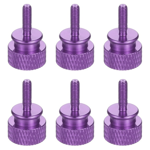 Uxcell 6Pcs M3x10 12x20mm(ODxH) Aluminum Thumb Screws for Pc Side Panel, Purple