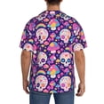 thumbnail image 3 of KLL cute rainbow mushroom Skull Print Men's Shirt Short Sleeve Button Down Summer Cuba Beach Shirts- Small, 3 of 5