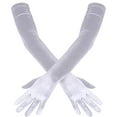 thumbnail image 2 of Satin Evening Gloves (Party Length Dress Gloves, Formalwear Accessory), White, 1920S Satin Long Length Gloves For Dance And Party.丝绒 Material, Elegant And Classic, Meiiso, 2 of 8