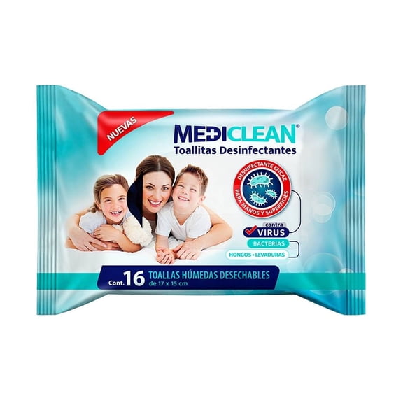 Toallitas desinfectantes Mediclean 16 pzas