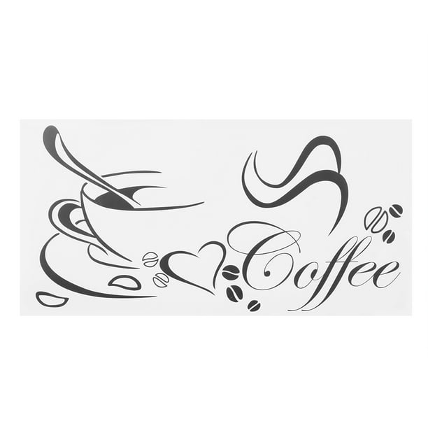 Decoración de pared, 2 pegatinas distintivas de pared con taza de café, decoración de cocina, muy versátil