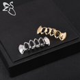thumbnail image 2 of 1 PC/1 Set Hip Hop Silver Gold Plated Grillz Teeth Shiny CZ Crystal Cross Gap Grillz Rose Star Shape Top &amp; Bottom Tooth Cap BLD, 2 of 7