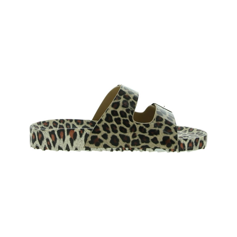 Leopard print shop footbed sandals