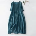 thumbnail image 2 of Rgdypko 2025 New Women's Fashion Dresses Solid Color V Neck Dress Daily Casual Wear, 2 of 4