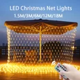 thumbnail image 2 of 3M/6M/12M/18M LED String Christmas Net Mesh Lights Fairy Curtain Garland Outdoor Waterproof For Party Garden Wedding Decoration, 2 of 5