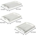 thumbnail image 2 of MyGift Rustic White Wood Nesting Serving Trays with Oval Cutout Handles, Set of 3, 2 of 7