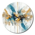 thumbnail image 2 of Designart "Elegance Teal Gold Fusion" Minimalism Oversized Wall Clock, 2 of 6