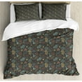 thumbnail image 1 of Botanical Duvet Cover Set King Size, Colorful Outline Drawing of Berries Buds and Seeds Nature Deco Illustration, Decorative 3 Piece Bedding Set with 2 Pillow Shams, Multicolor, by Ambesonne, 1 of 3