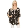 thumbnail image 5 of Sakkas Sunia Tie Dye Caftan Sleeve Blouse | Cover Up - Black - One Size, 5 of 5