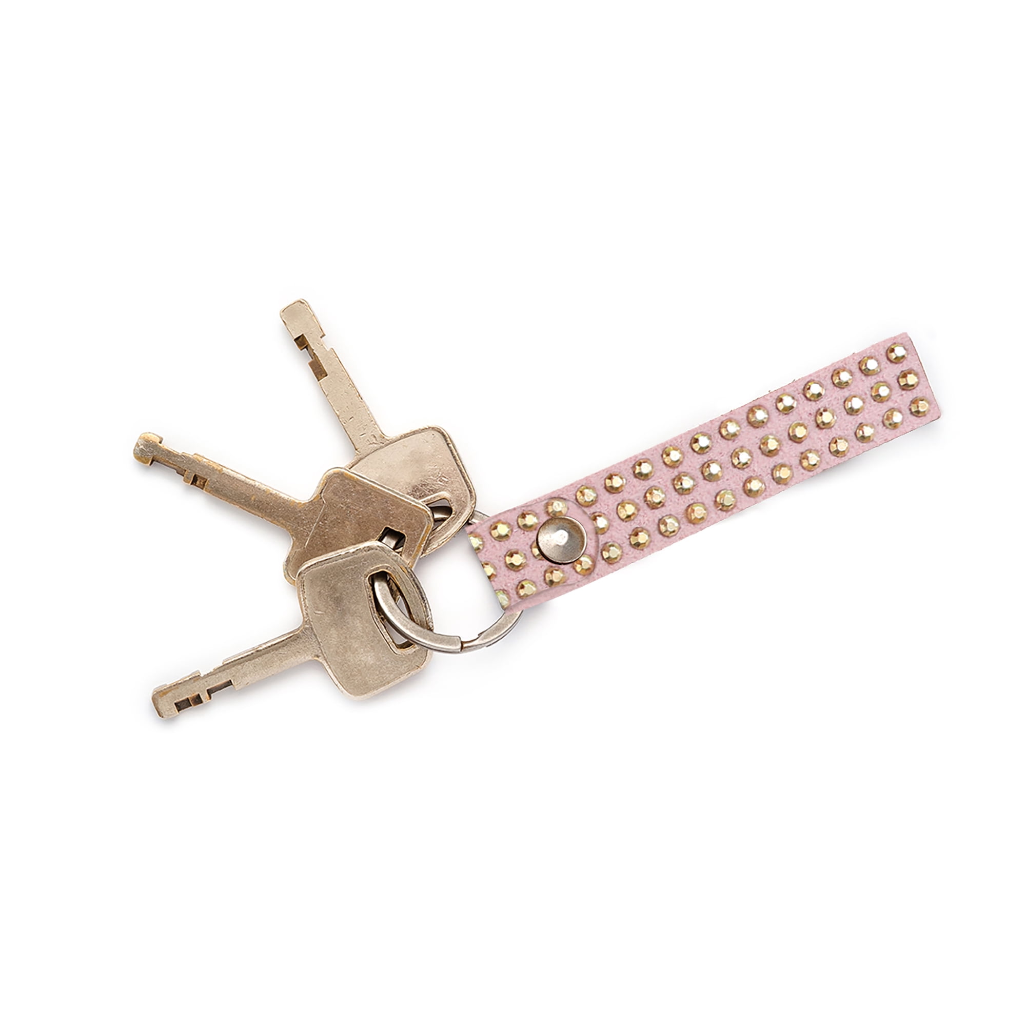 Gwen Studios Pink Faux Leather Metal Studded Trim, Gold Metal Studs, 5/16" x 2 Yards