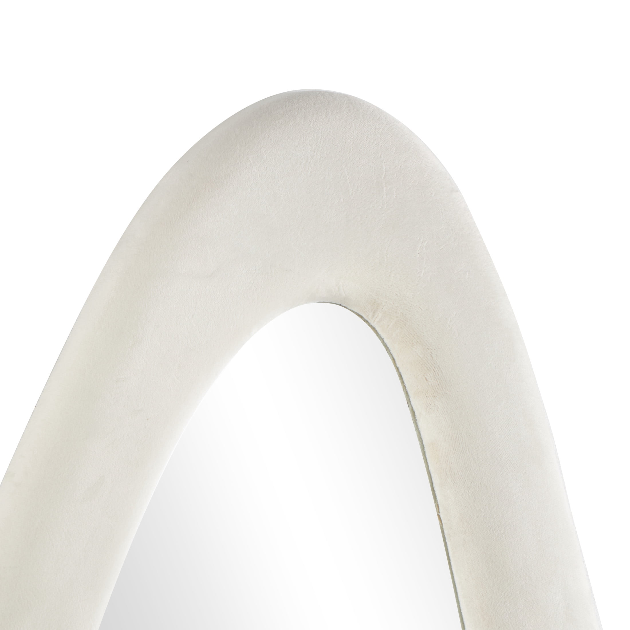 DecMode 26" x 65" White Wavy Abstract Wall Mirror